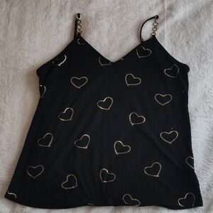 SHEIN Black and Gold Heart Camisole